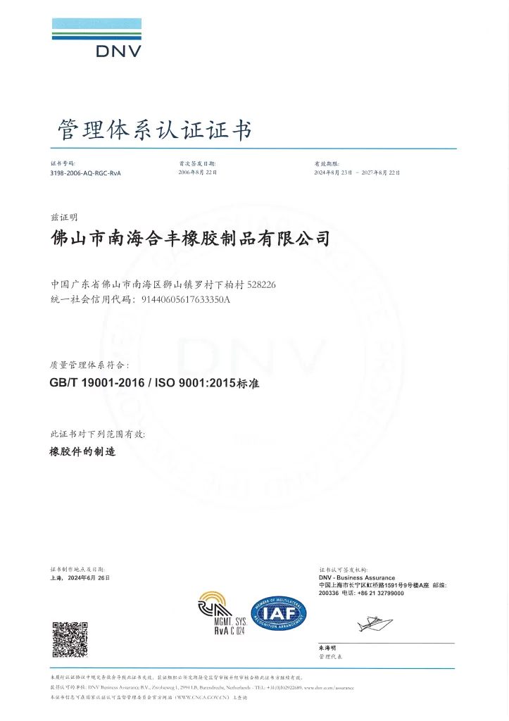 ISO 9001：2015 证书中文